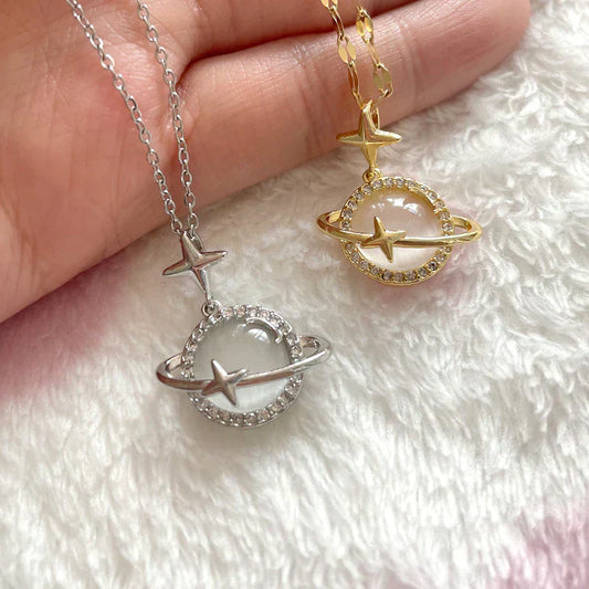 🎁 SOLO POR HOY 2 X 1  😍❤️  EN  COLLAR SATURNO PIEDRA NATURAL ORIGINAL 🪐 TENEMOS VARIEDAD 🎁